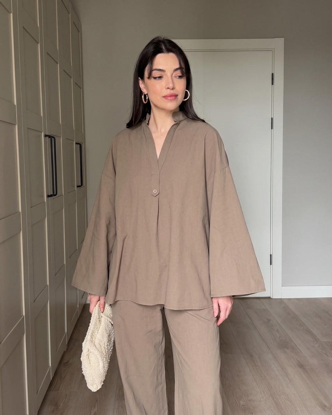 Ora - Elegant Dusty Brown Oversized Co Ord Lounge Set