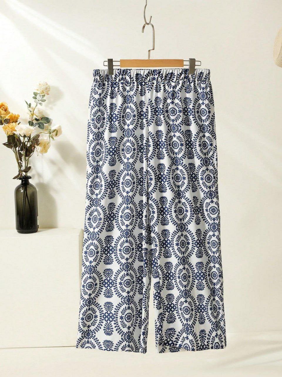 Lycra Palazzo with Abstract Print Design