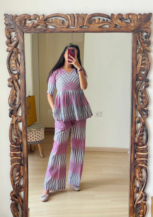 Rayon Co-ord Set with Digital Print Pattern