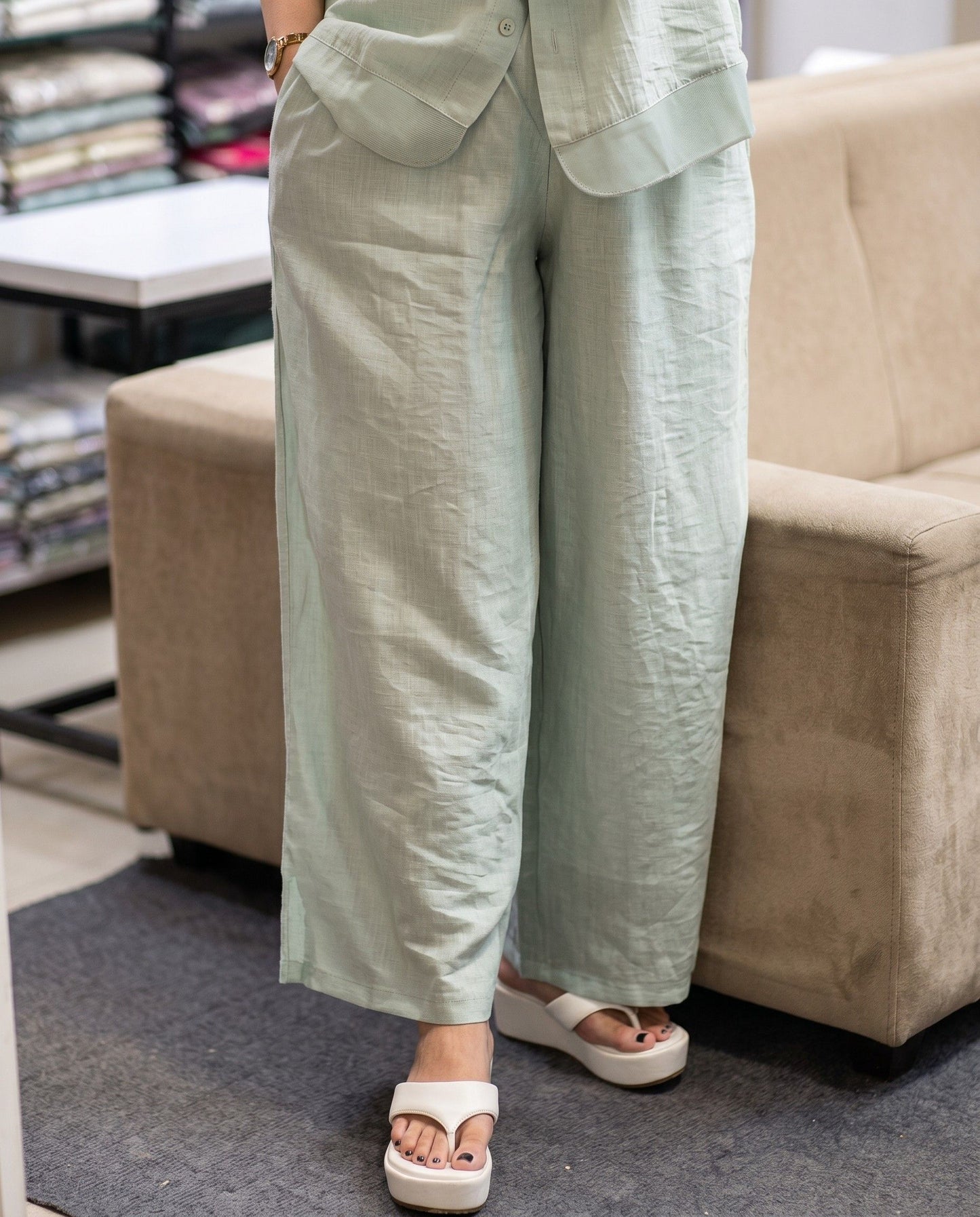 Liora - Mint Embroidered Viscose Co ord Set Design