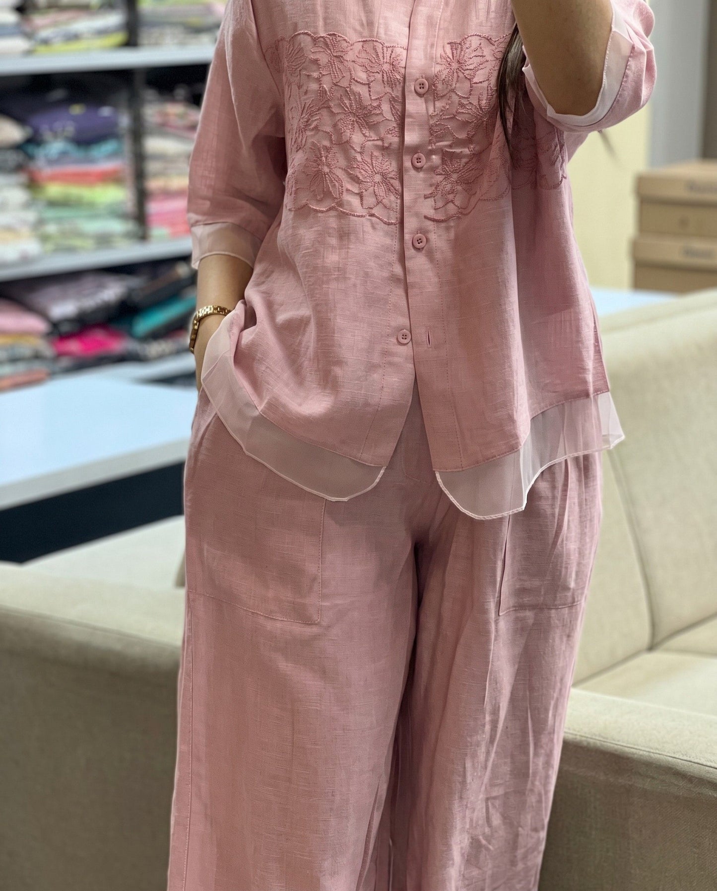 Liora - Rose Embroidered Viscose Co ord Set Design
