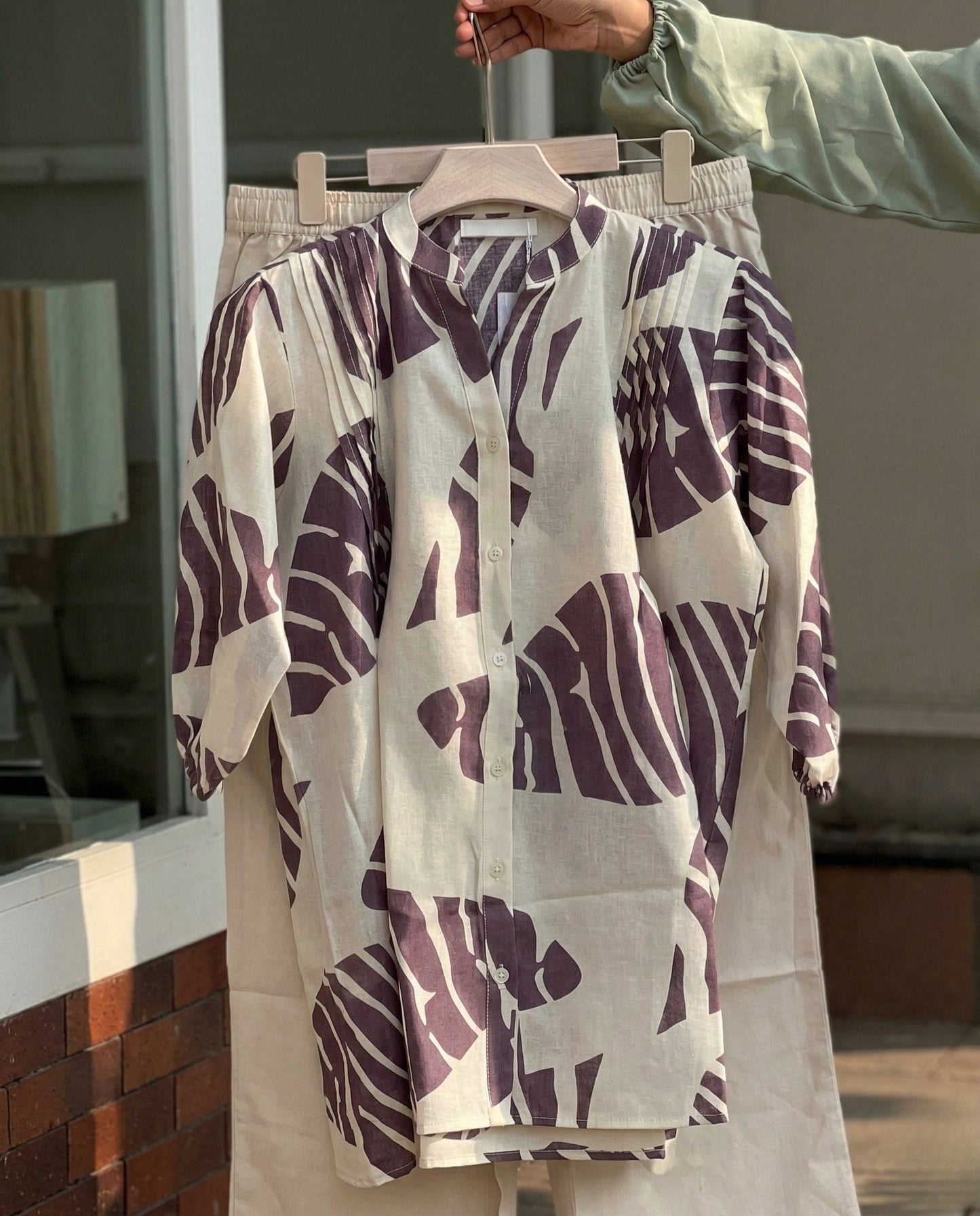 Kaelis - Plum leaf soft rayon relaxed fit co-ord set