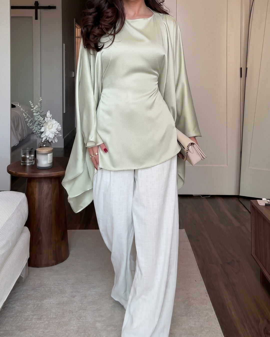Aurea - Luxe Satin Cape Co-Ord Set