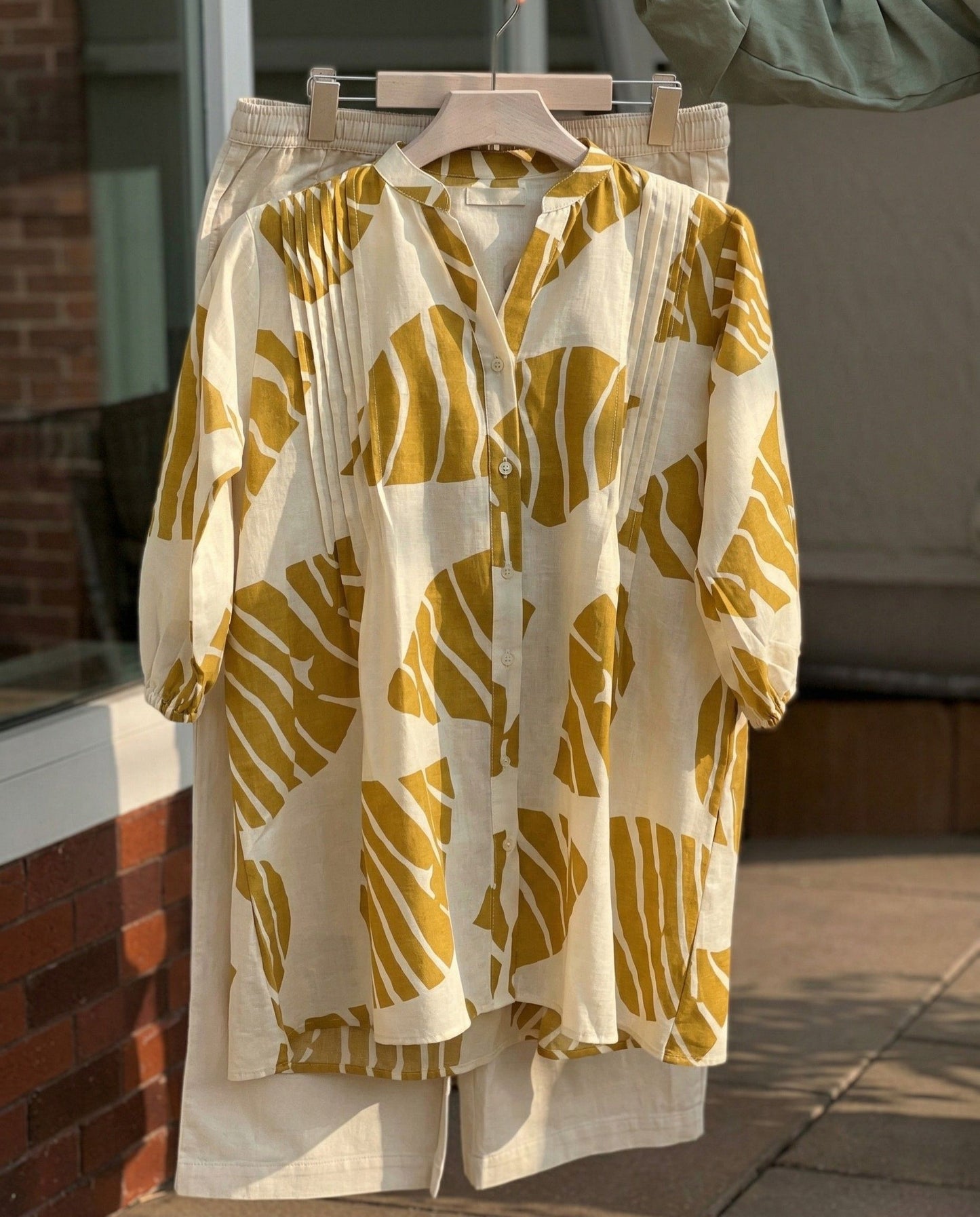 Kaelis - Mustard leaf soft rayon relaxed fit co-ord set
