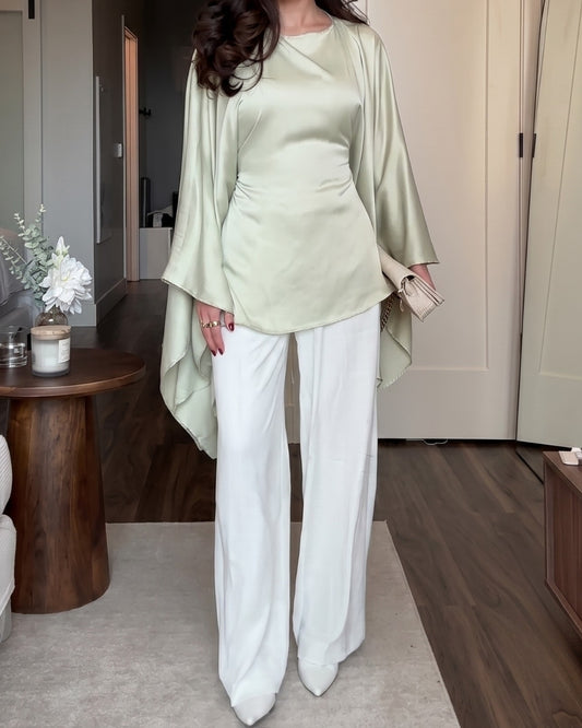 Aurea - Luxe Satin Cape Co-Ord Set