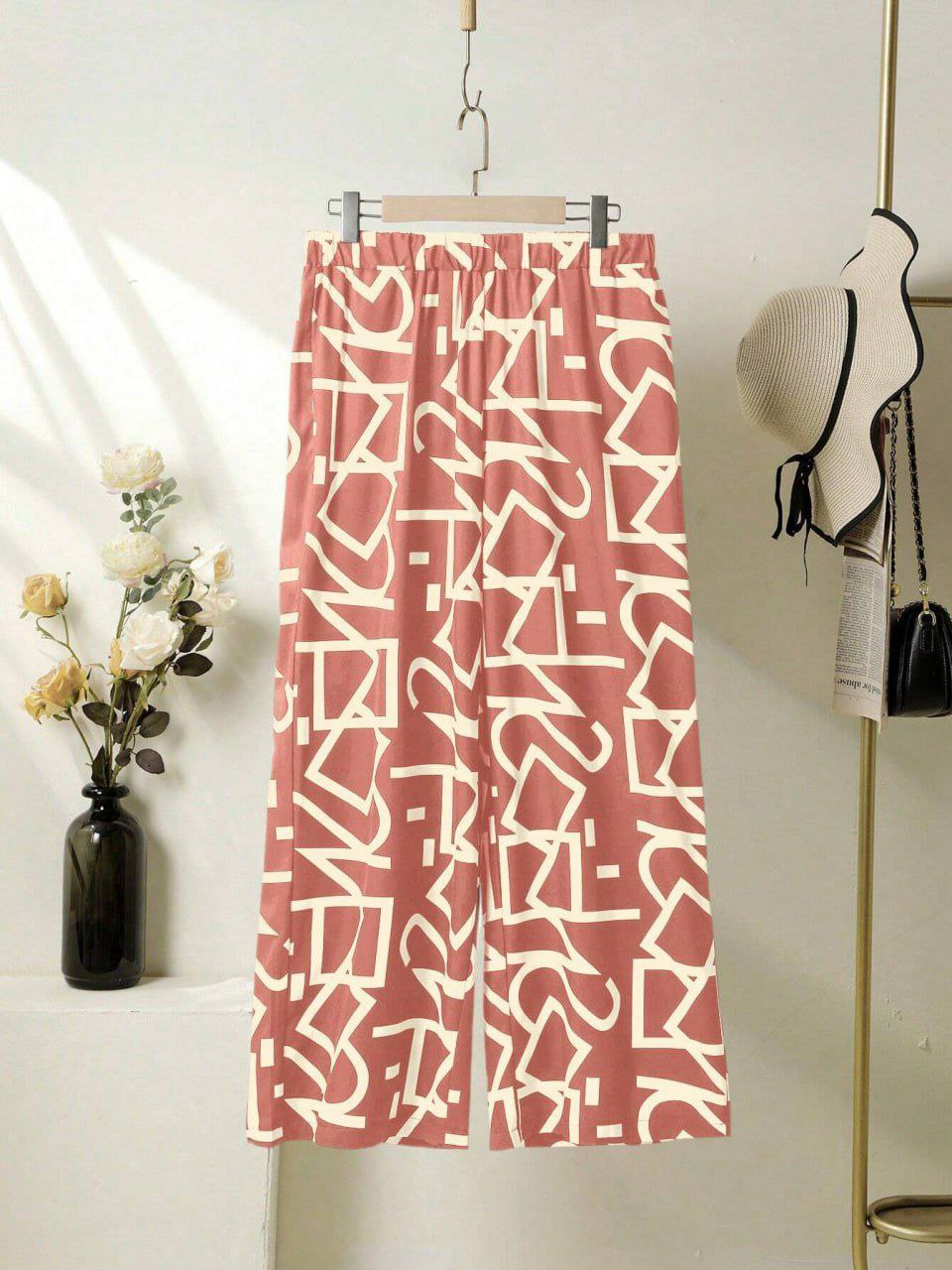 Lycra Palazzo with Abstract Print Design