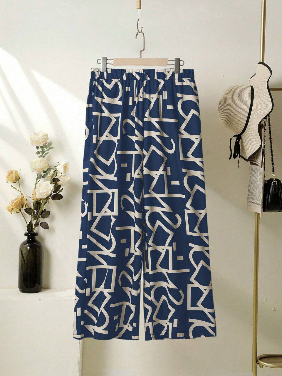 Lycra Palazzo with Abstract Print Design