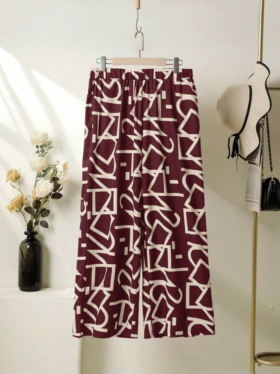 Lycra Palazzo with Abstract Print Design
