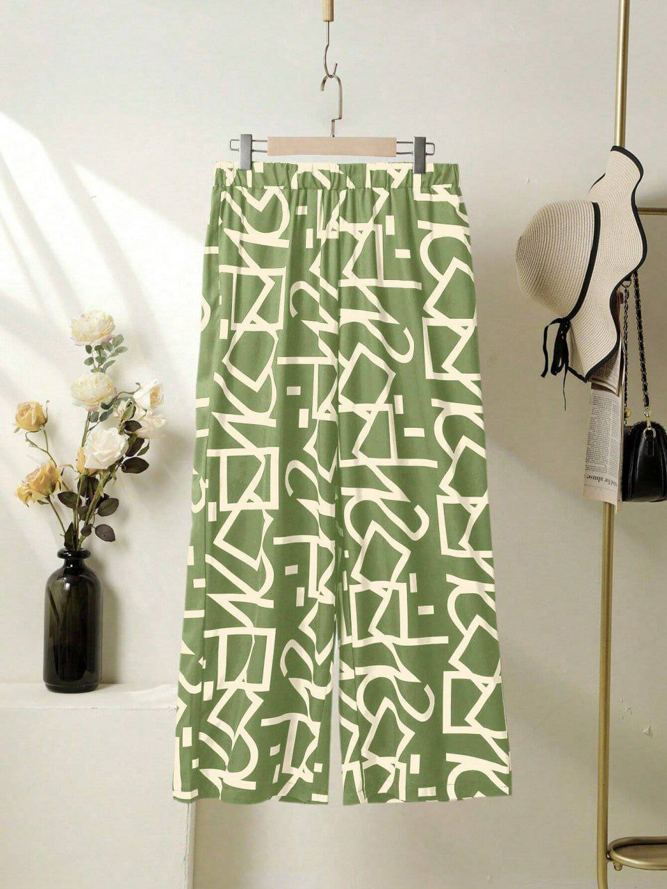 Lycra Palazzo with Abstract Print Design