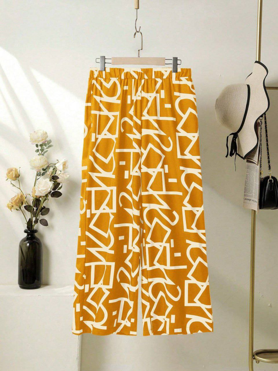 Lycra Palazzo with Abstract Print Design