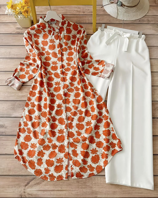 Rayon Co-ord Set with Digital Floral Print