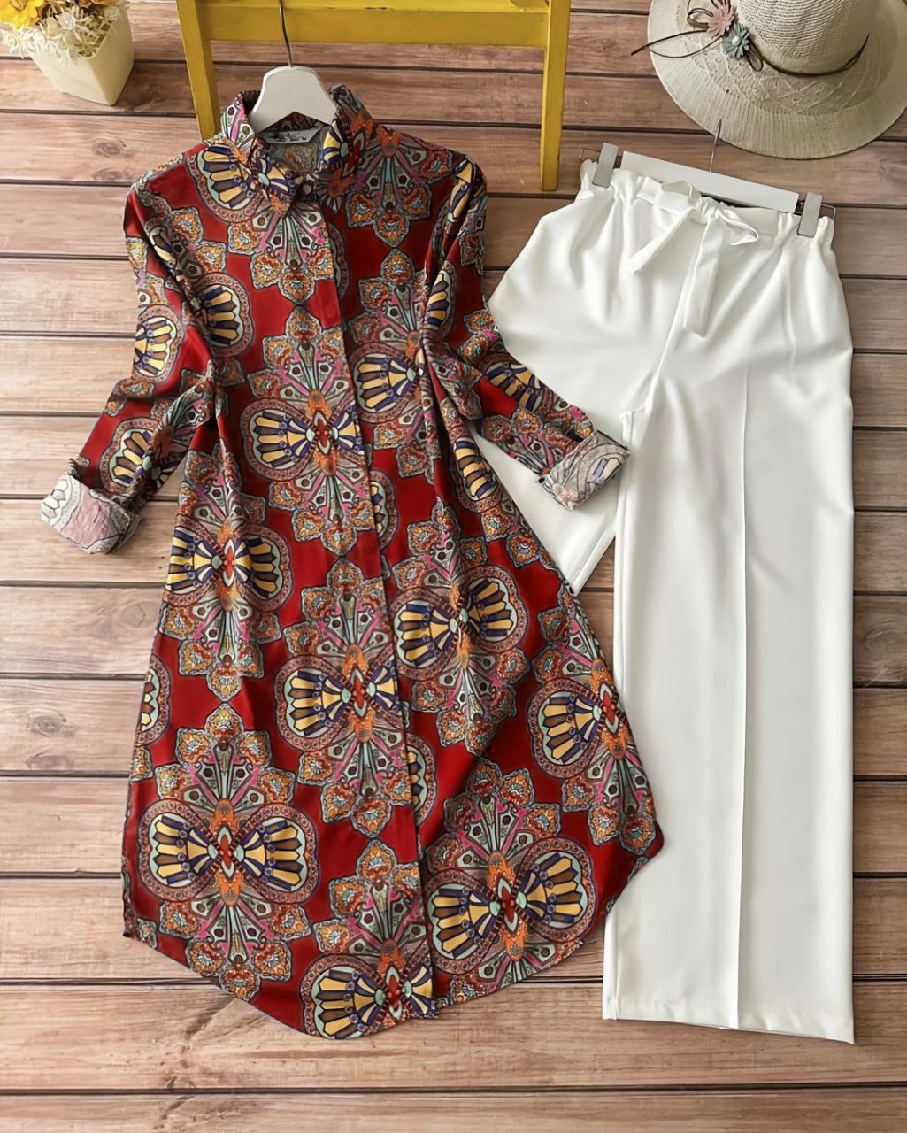 Rayon Co-ord Set with Digital Print Detailing