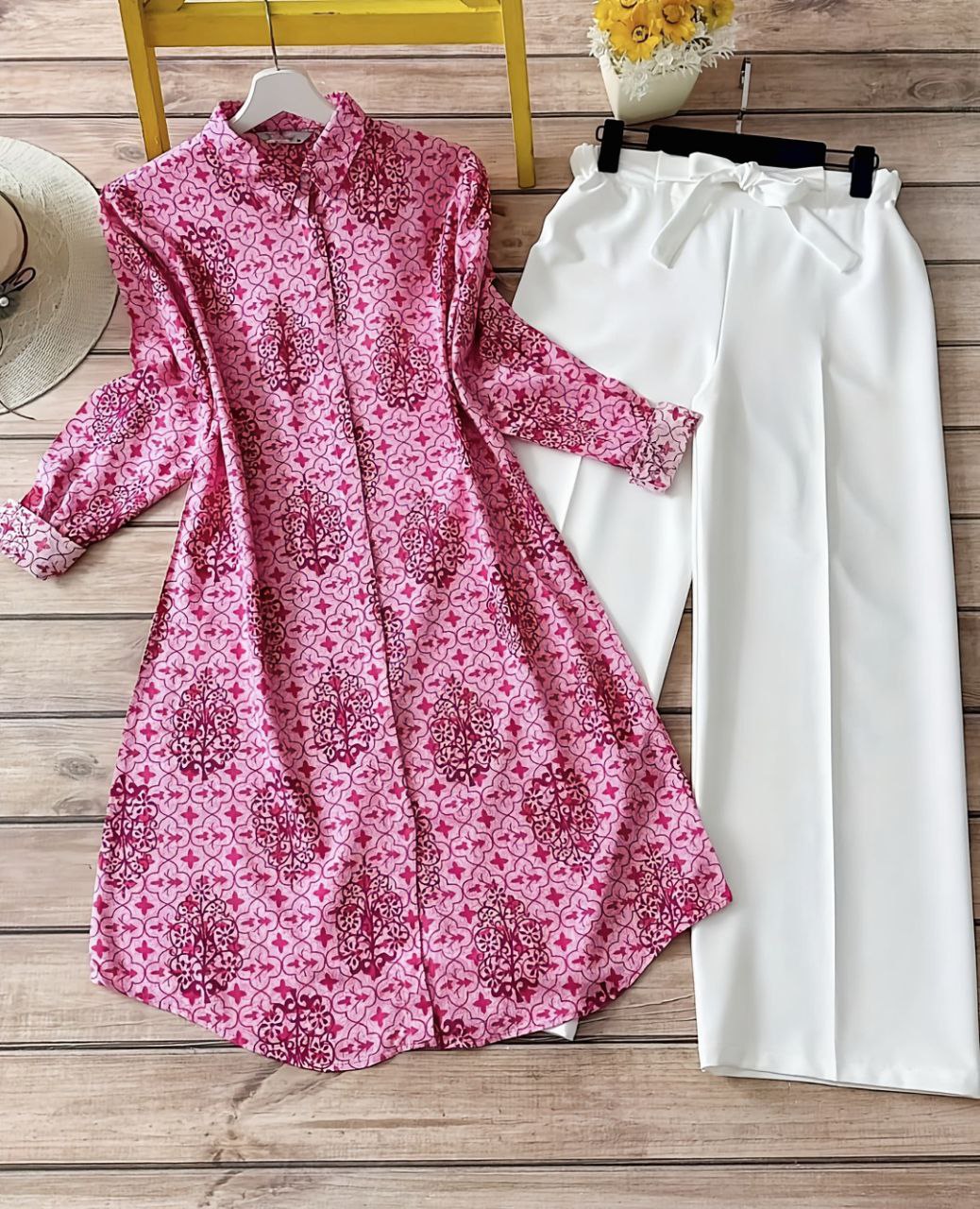 Rayon Co-ord Set with Digital Print Detailing