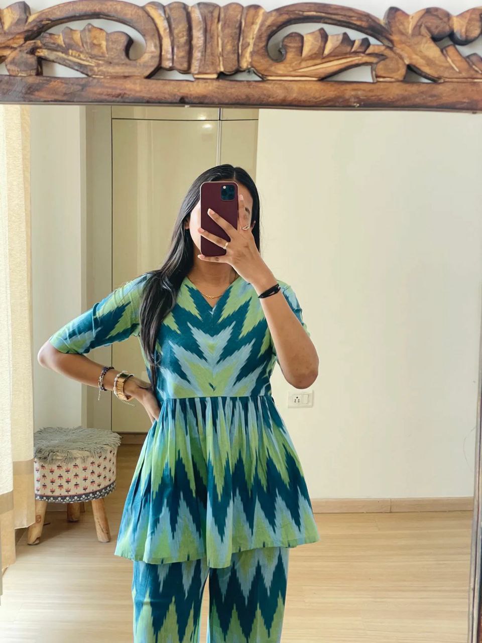 Rayon Co-ord Set with Digital Print Pattern