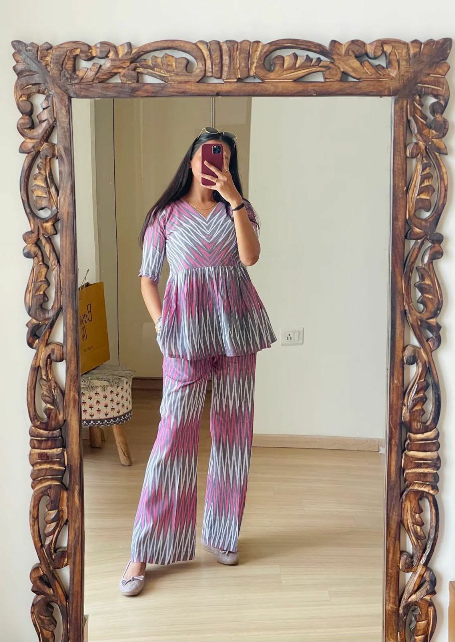 Rayon Co-ord Set with Digital Print Pattern