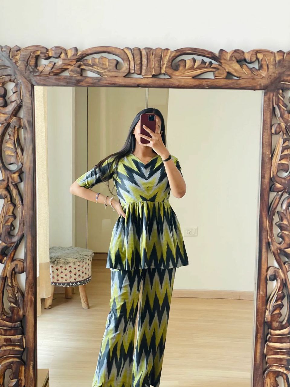 Rayon Co-ord Set with Digital Print Pattern
