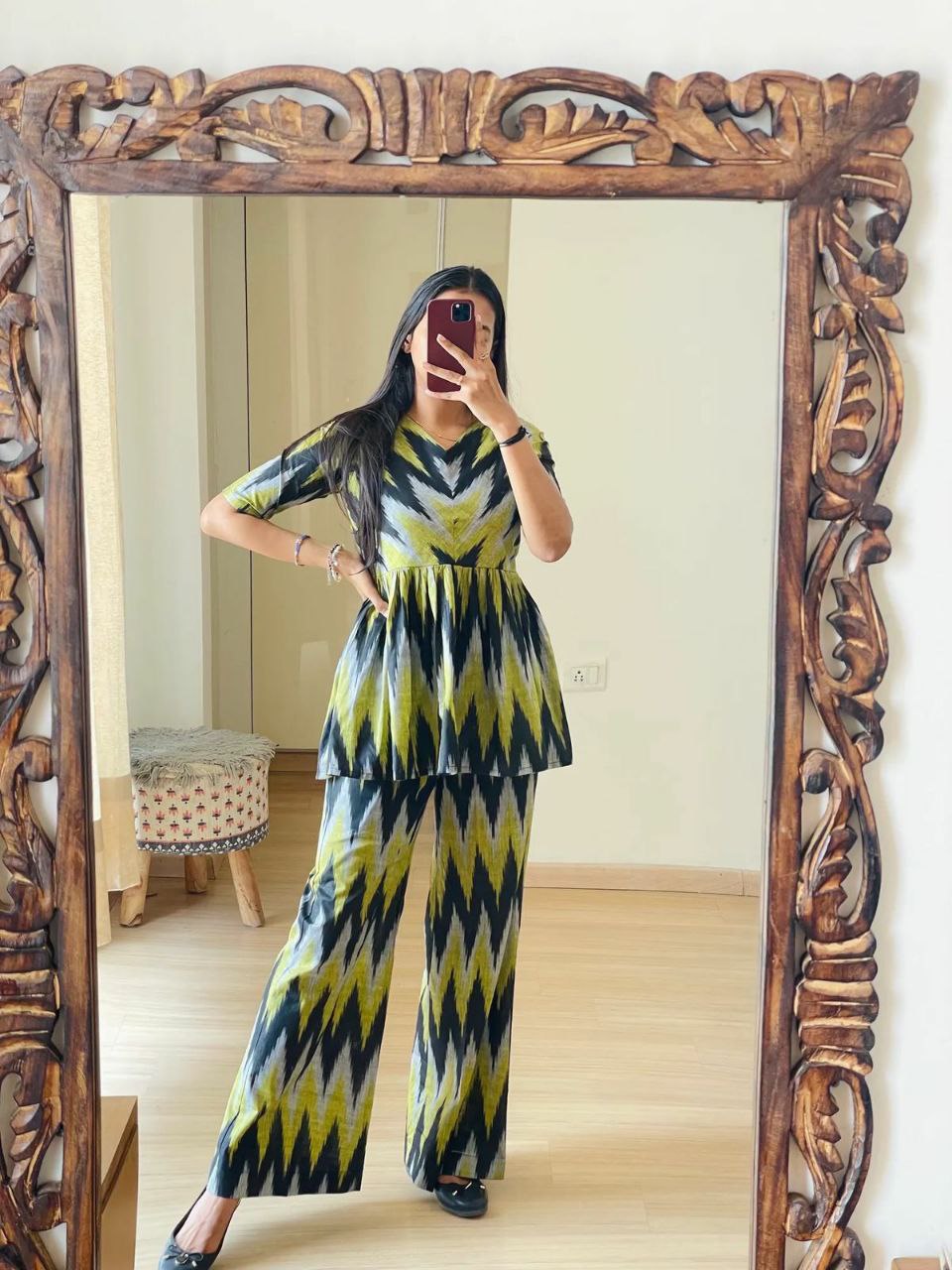 Rayon Co-ord Set with Digital Print Pattern