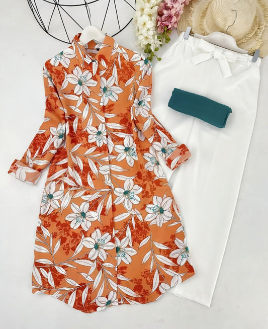 Rayon Co-ord Set with Floral Digital Print