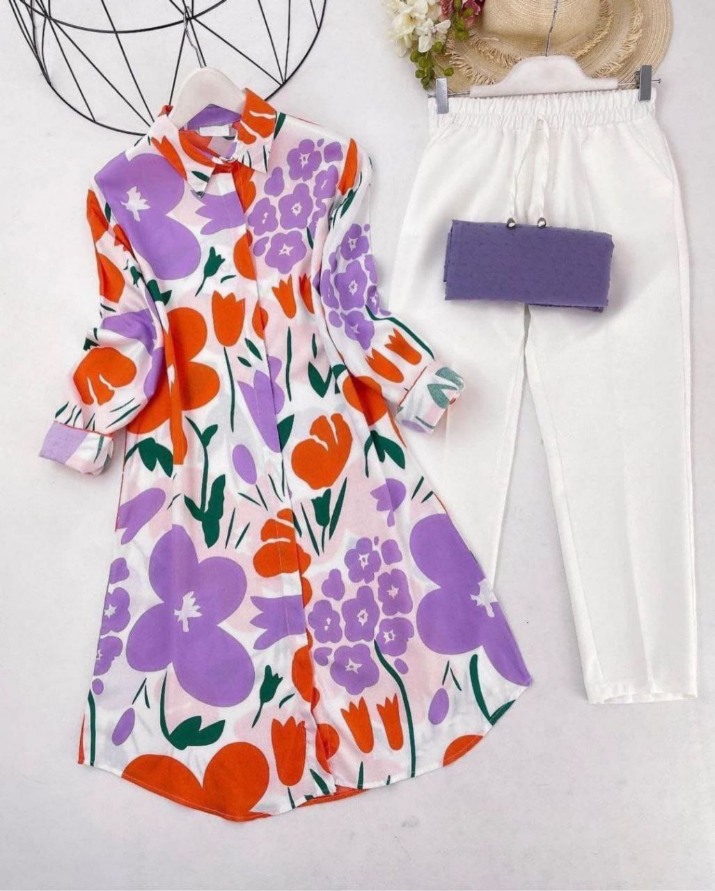 Rayon Co-ord Set with Floral Digital Print