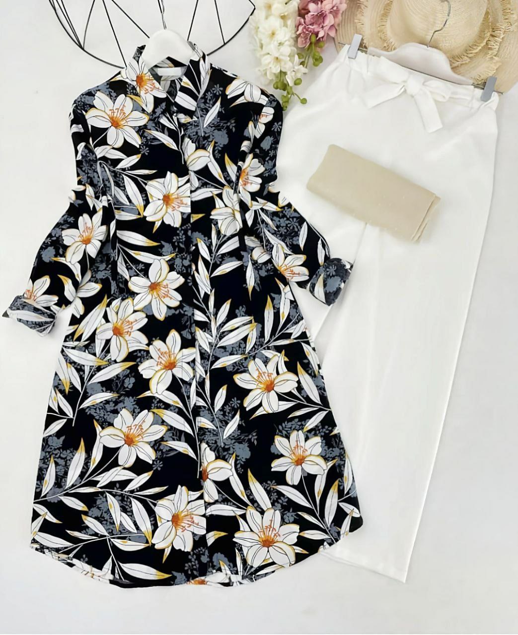 Rayon Co-ord Set with Floral Digital Print