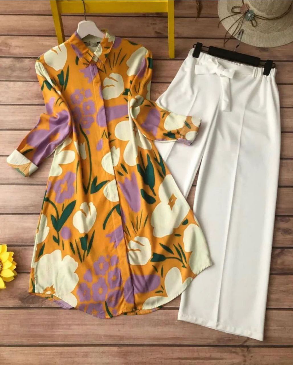 Rayon Co-ord Set with Floral Digital Print