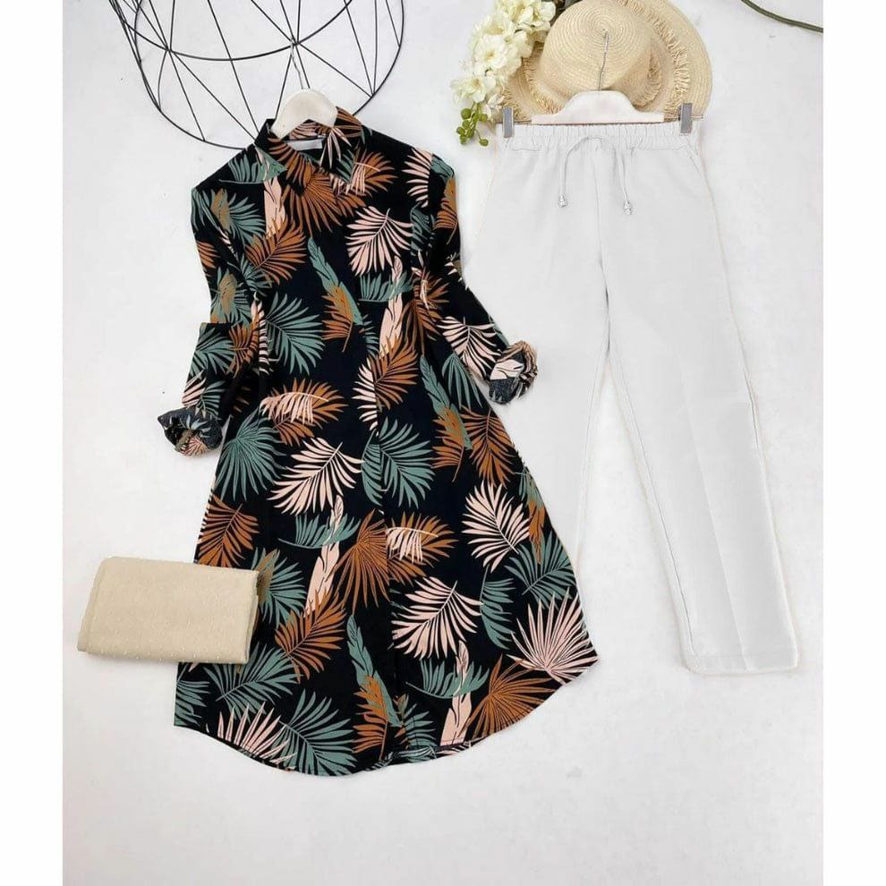 Rayon Co-ord Set with Floral Digital Print