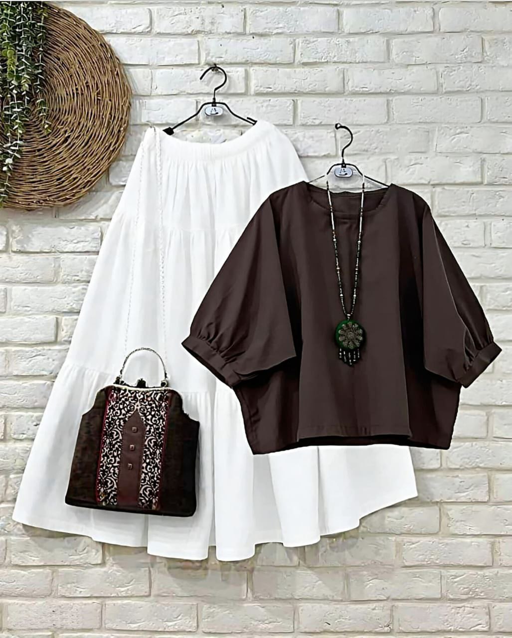 Rayon Co-ord Set with Layered Skirt