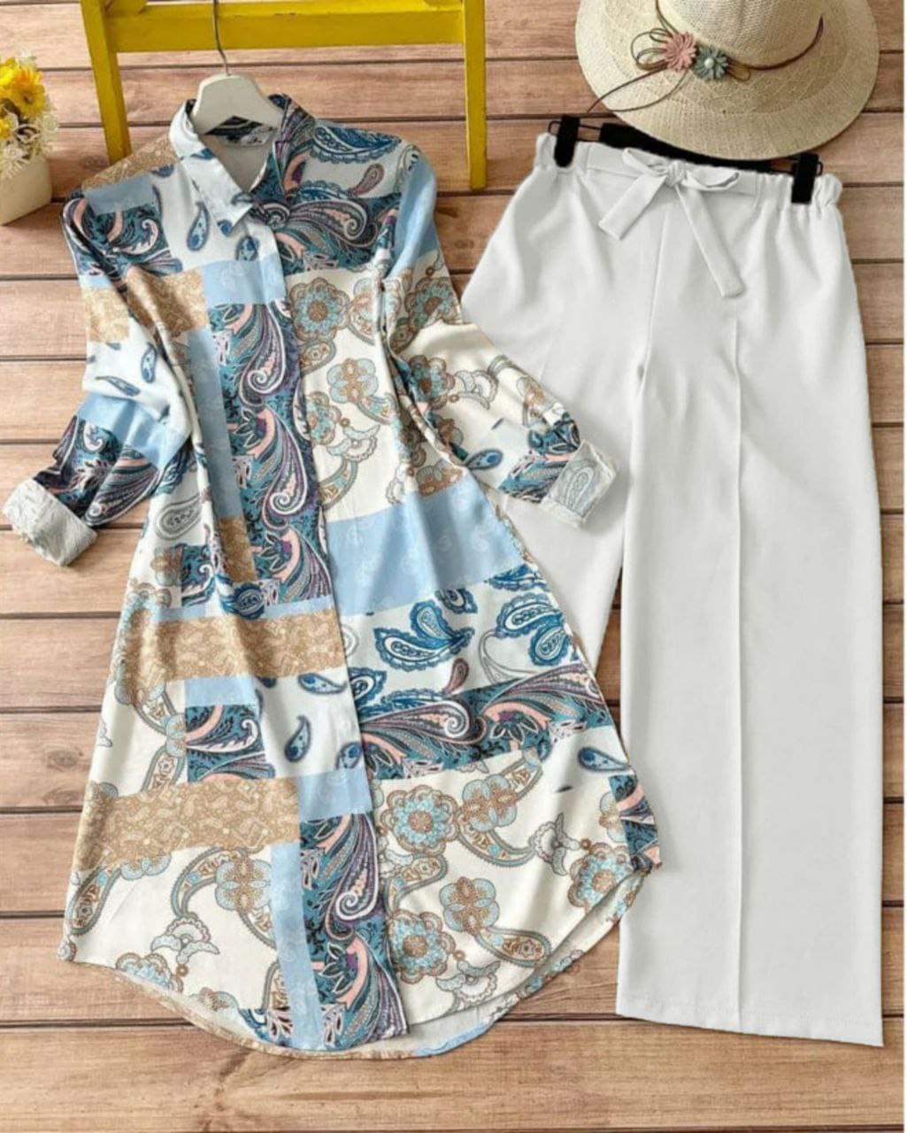 Rayon Co-ord Set with Patchwork Digital Print