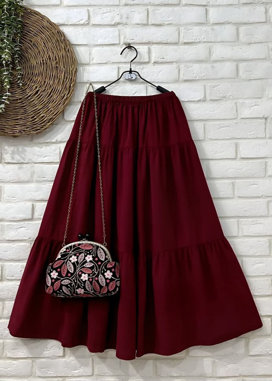 Rayon Tiered Skirt with 6-Meter Flair