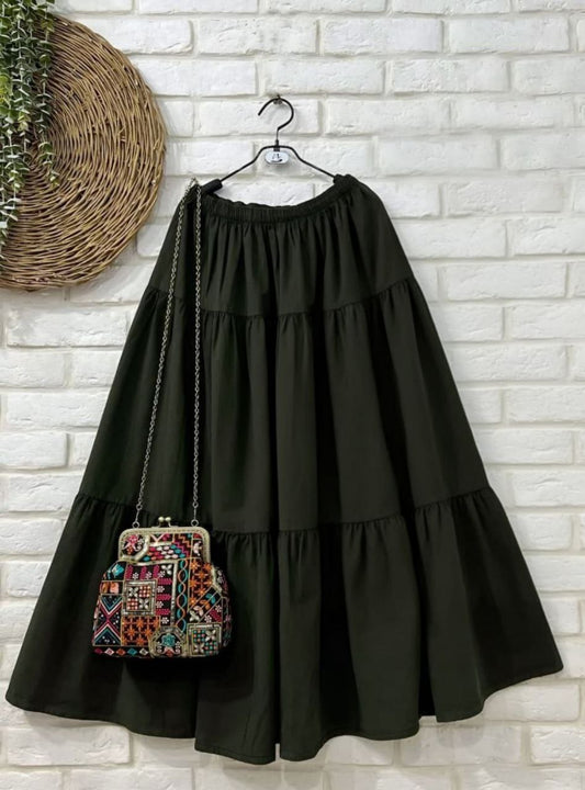 Rayon Tiered Skirt with 6-Meter Flair