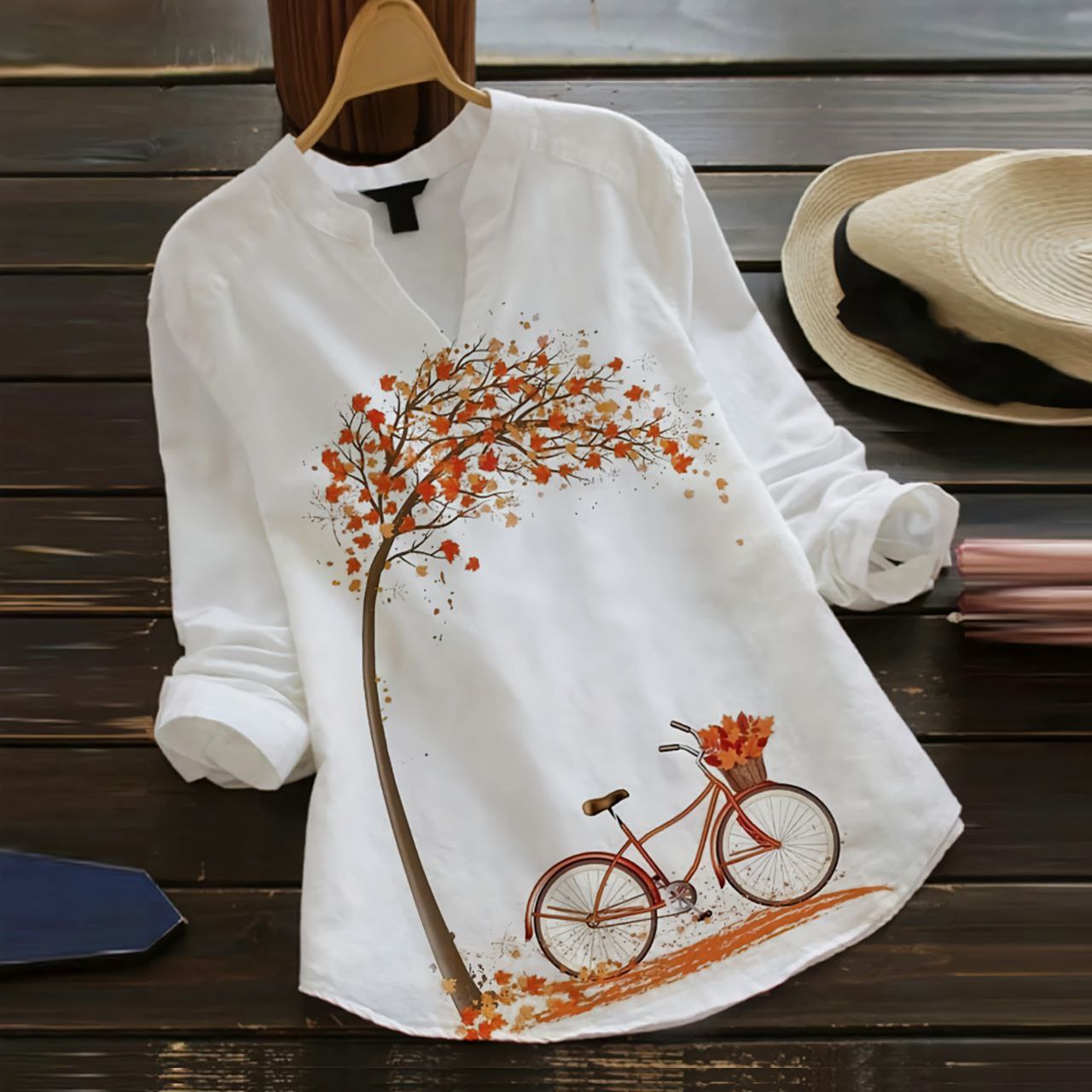 Rayon Top with Blue Floral Digital Print