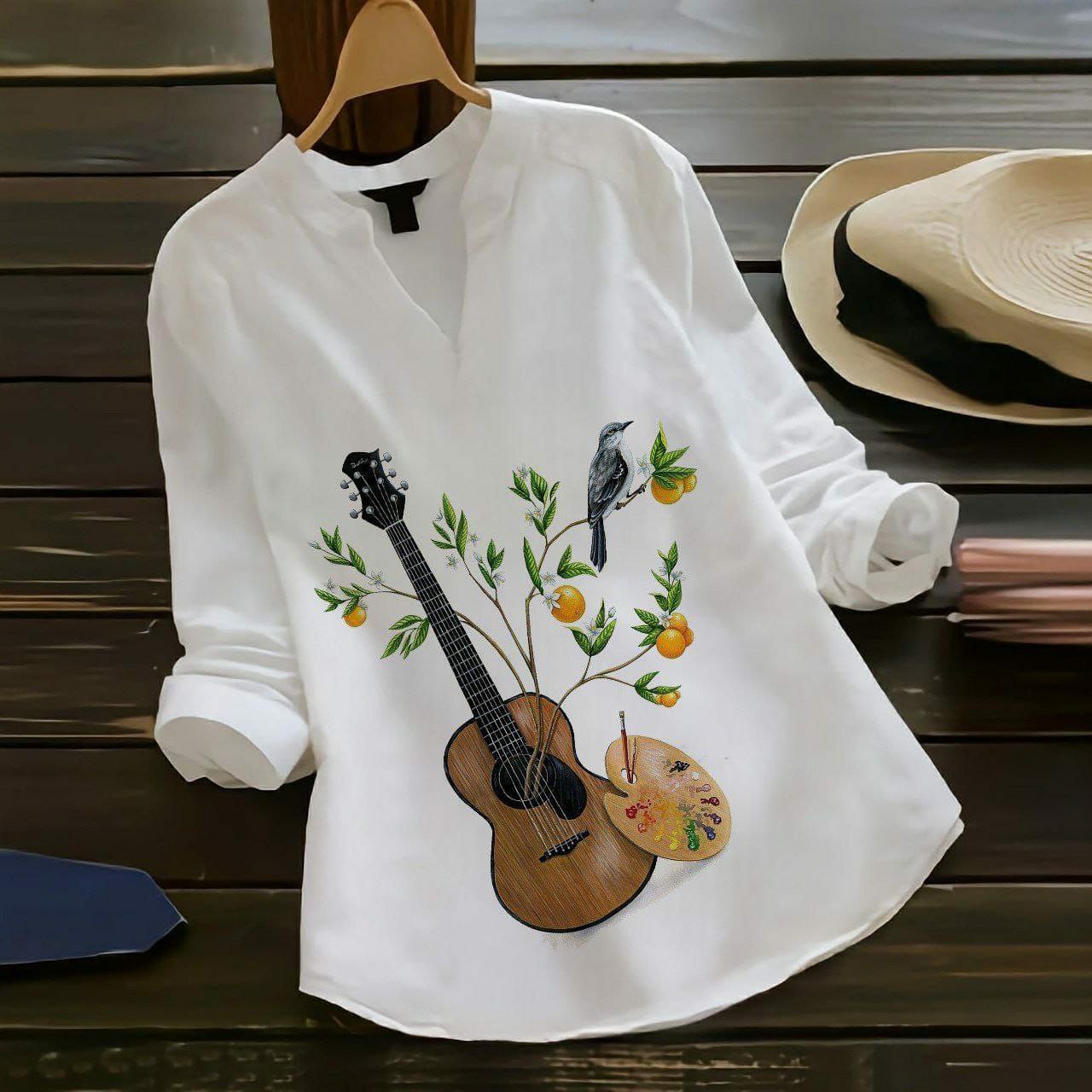 Rayon Top with Digital Art Prints